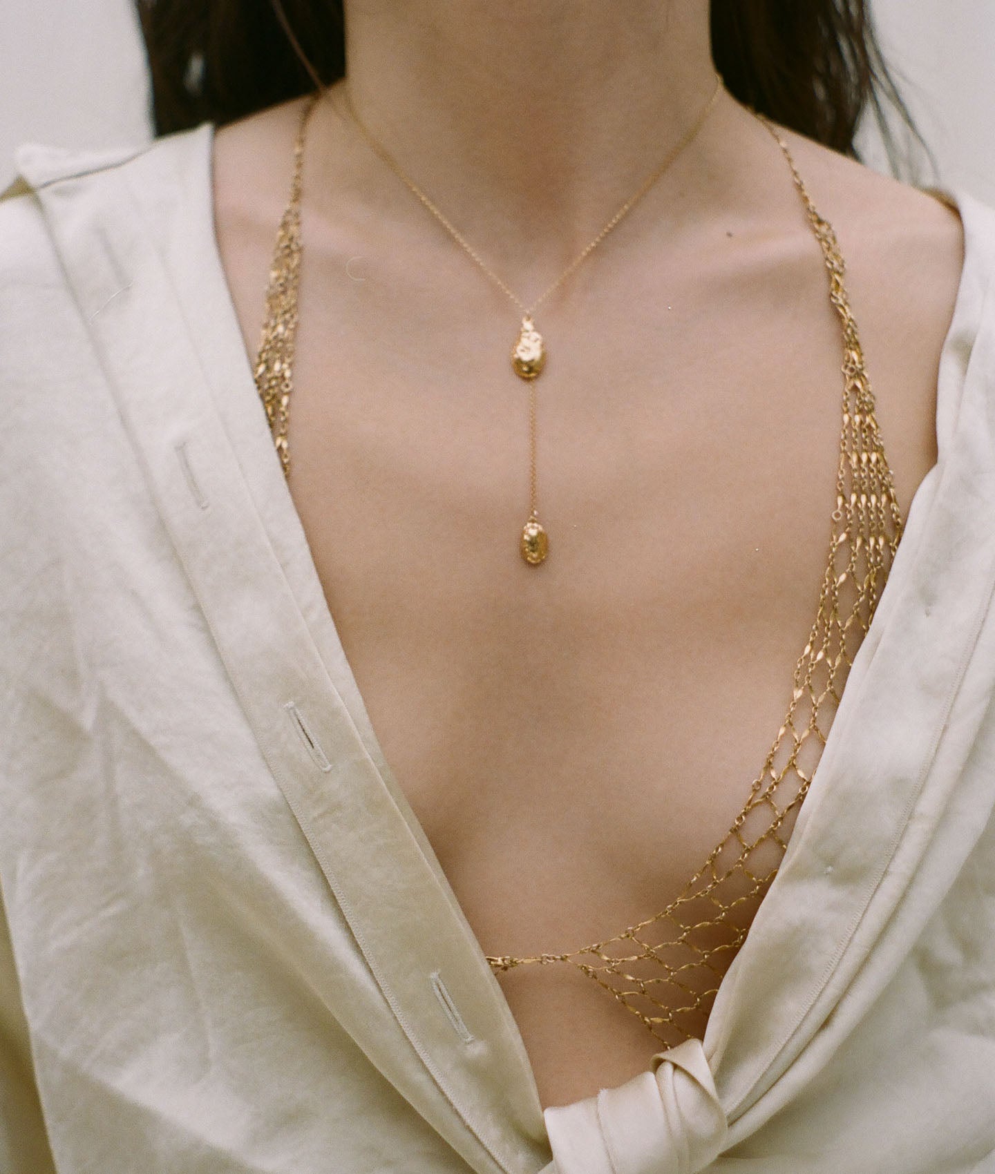 Alighieri Lunar Rocks collier plaqué or 24ct texturé