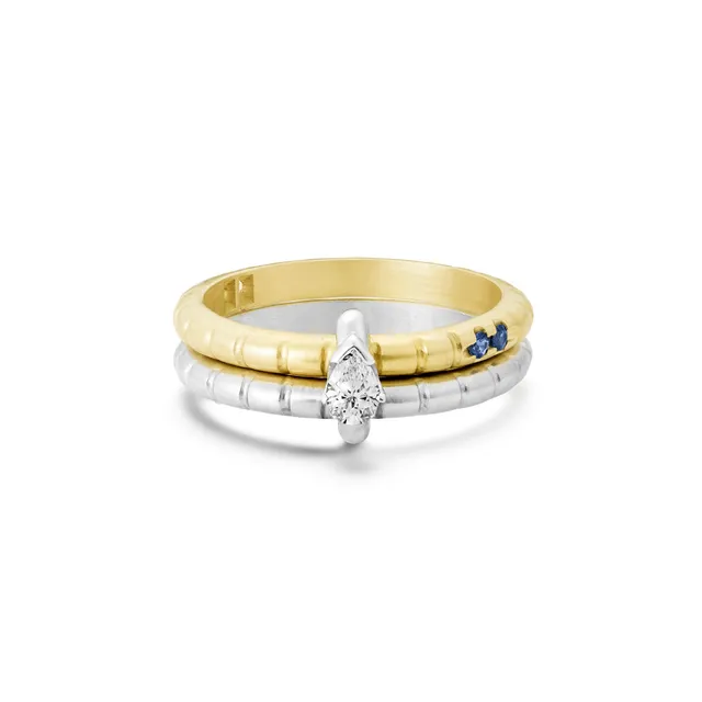Aimée Aimer Nous n°5 bague or jaune saphirs diamants taille 51