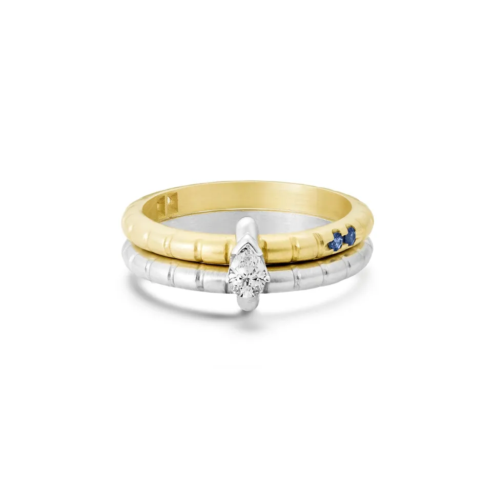 Aimée Aimer Nous n°5 bague or jaune saphirs diamants taille 51
