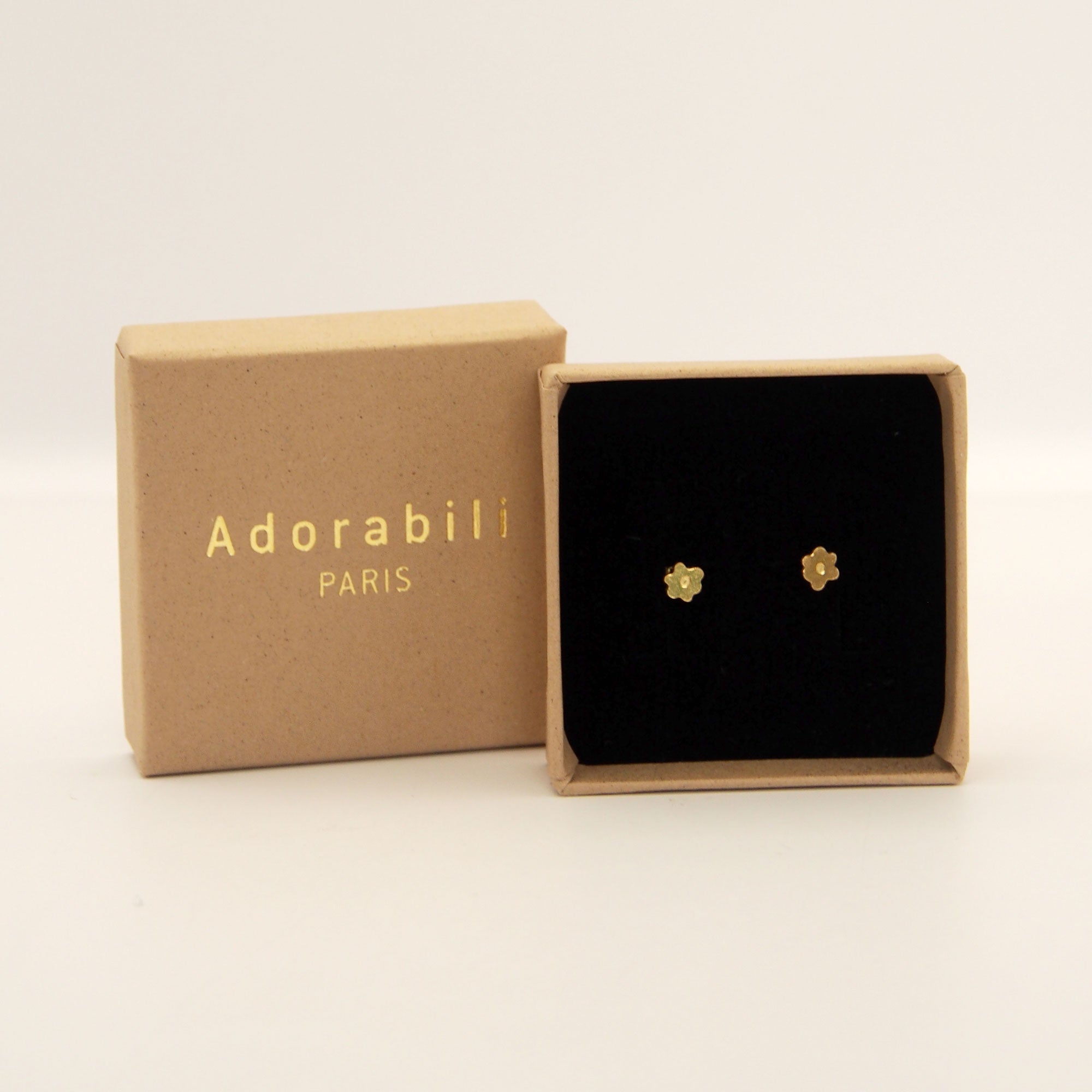 Adorabili Marguerites boucles d'oreilles fleur or fin