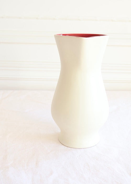 Aimée Aimer Pichet Blanc Vermillon carafe faïence 21 cm