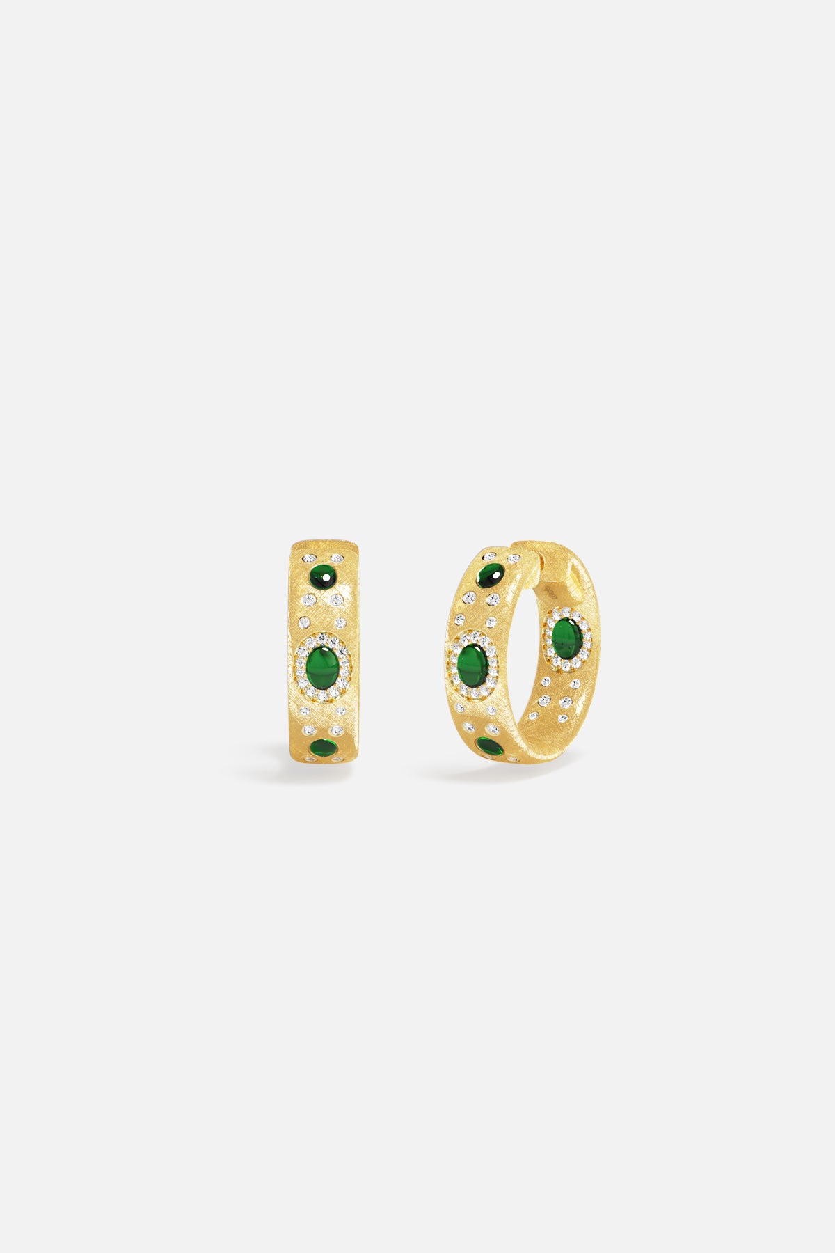 APM Monaco Automne Les Cabochons créoles vert doré 21mm