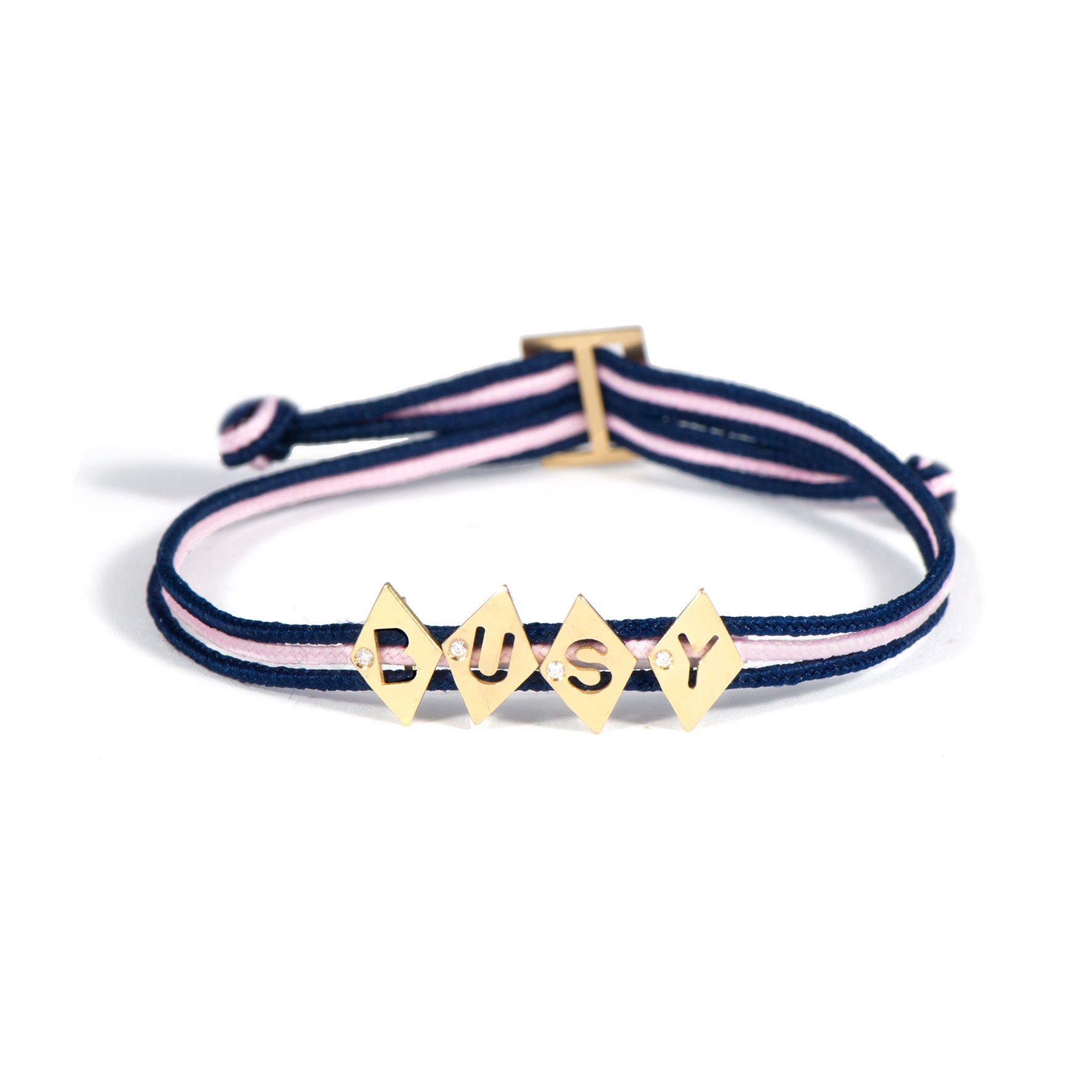 Aimée Aimer Alphabet bracelet 4 lettres or jaune diamant