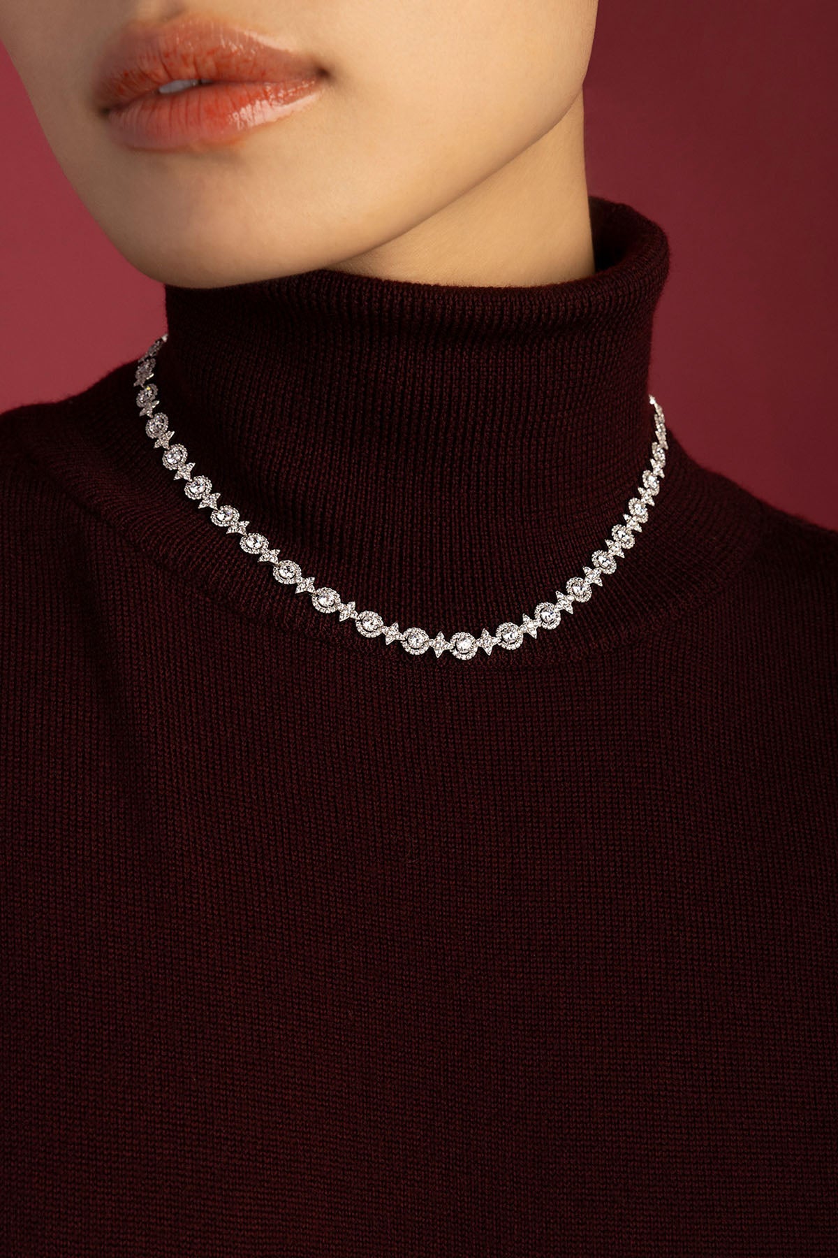 APM Monaco Météorites Glamour collier choker blanc zircones