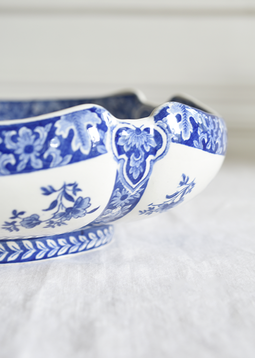 Gien Rouen Bleu plat corbeille faïence 30 cm bleu