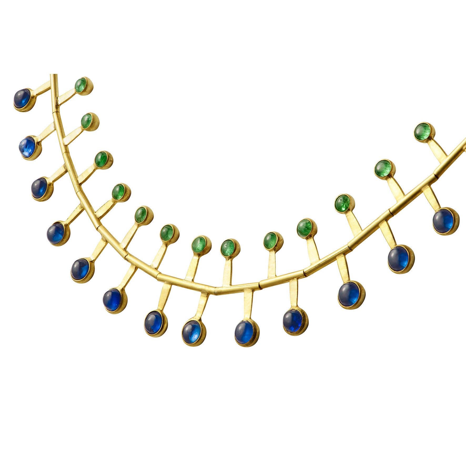 Aimée Aimer Pimenta Collier Or Jaune Émeraude Saphir