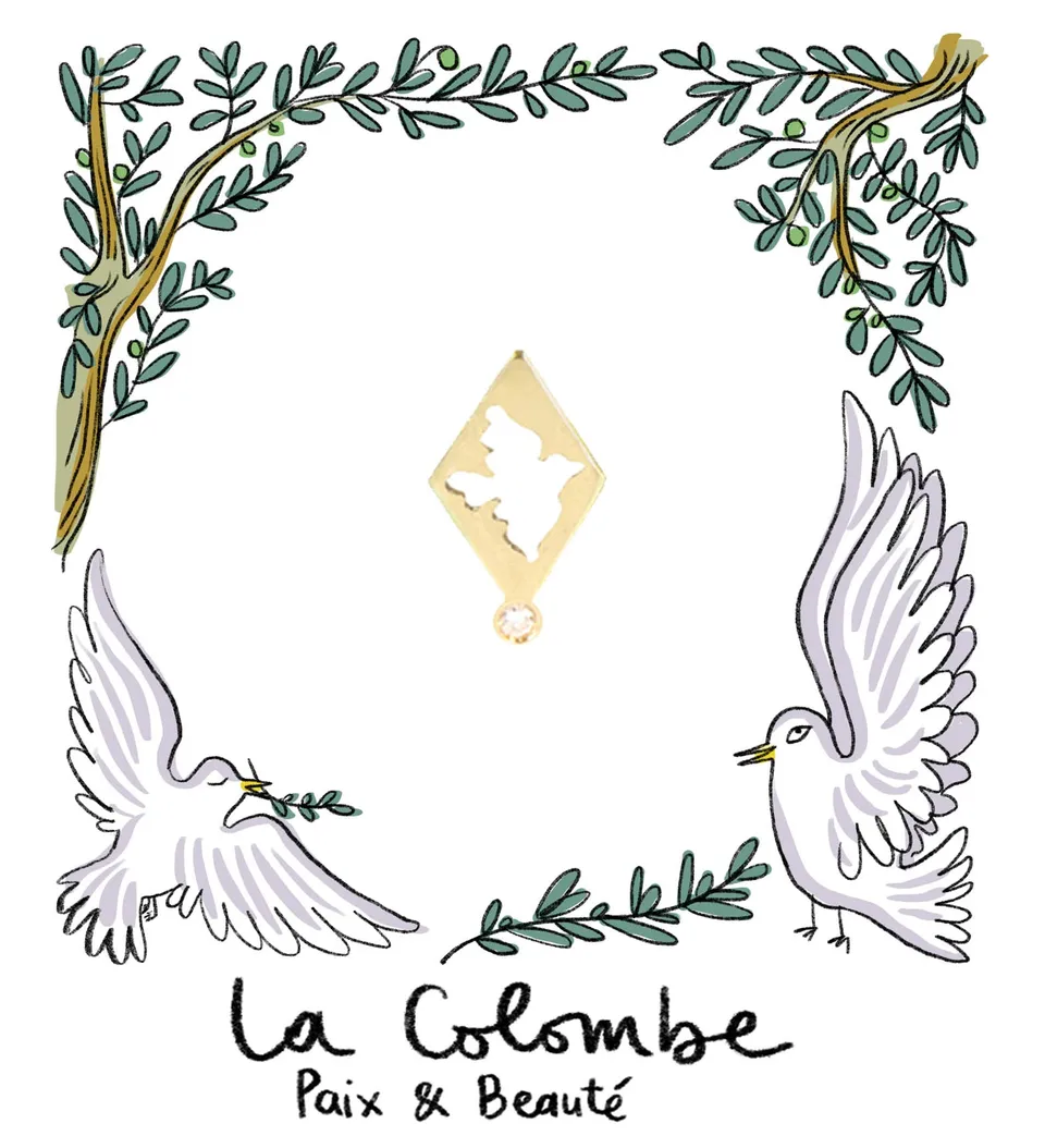 Aimée Aimer Colombe boucle oreille or jaune diamant
