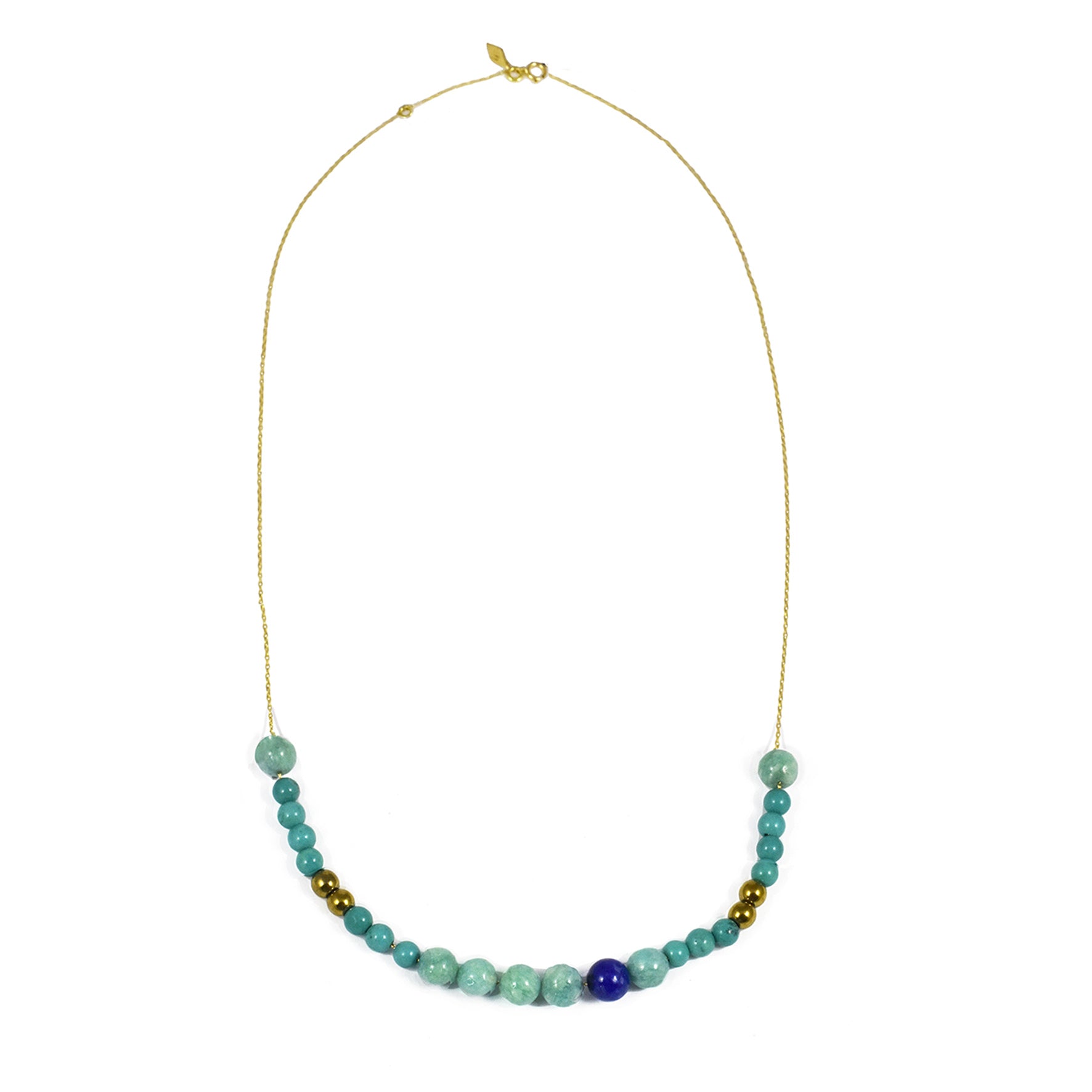 Aimée Aimer Bel Aloha Collier perlé or jaune amazonite taille unique