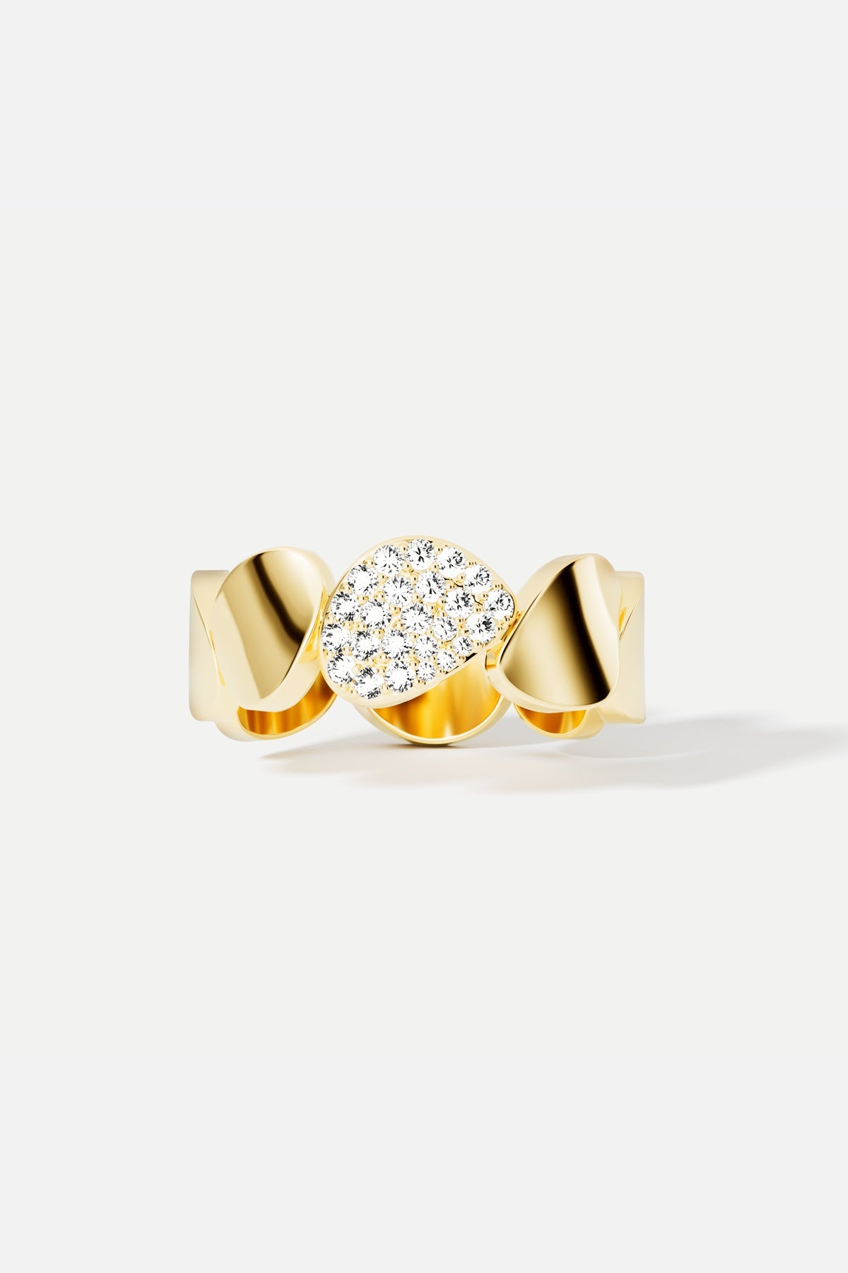 APM Monaco Soleil Galets bague dorée zircon taille 52