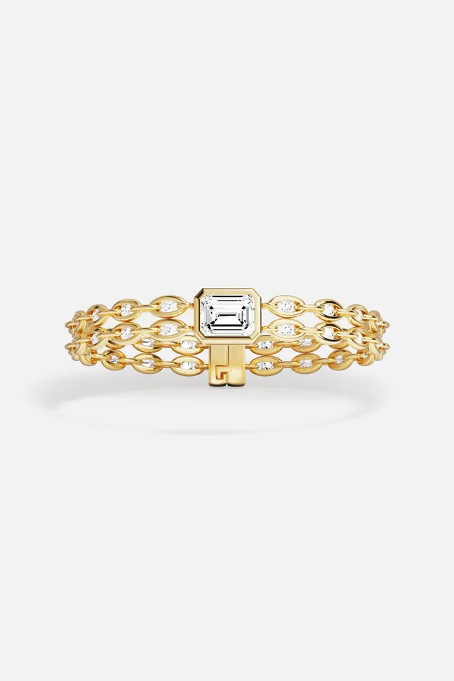 APM Monaco Soleil Enchaîné Bracelet doré M 18 cm chaîne