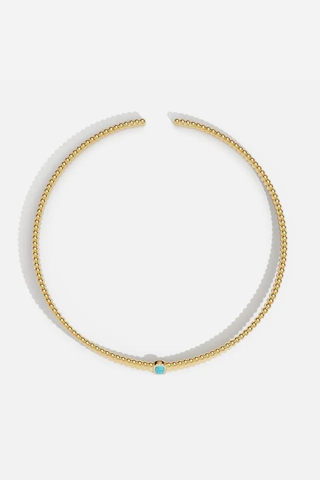APM Monaco Méditerranée Les Calanques choker turquoise doré