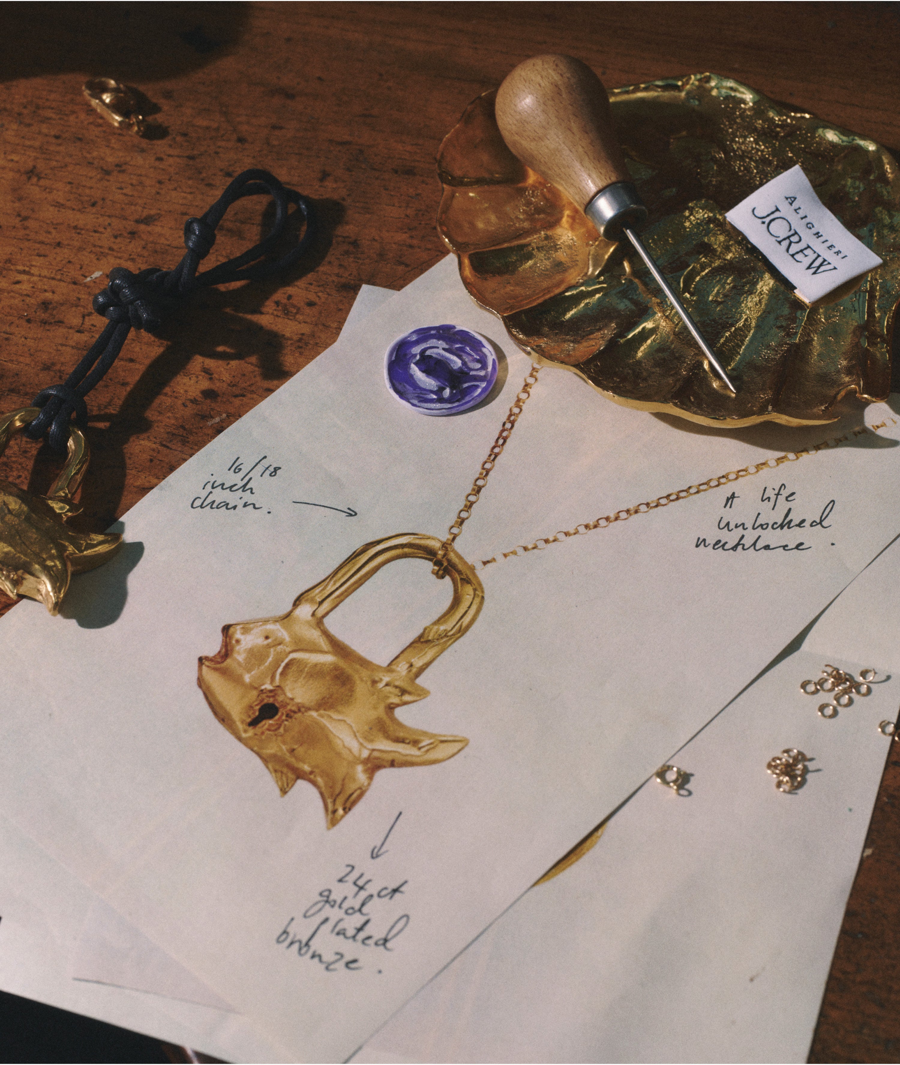Alighieri A Life Unlocked collier chaîne dorée poisson