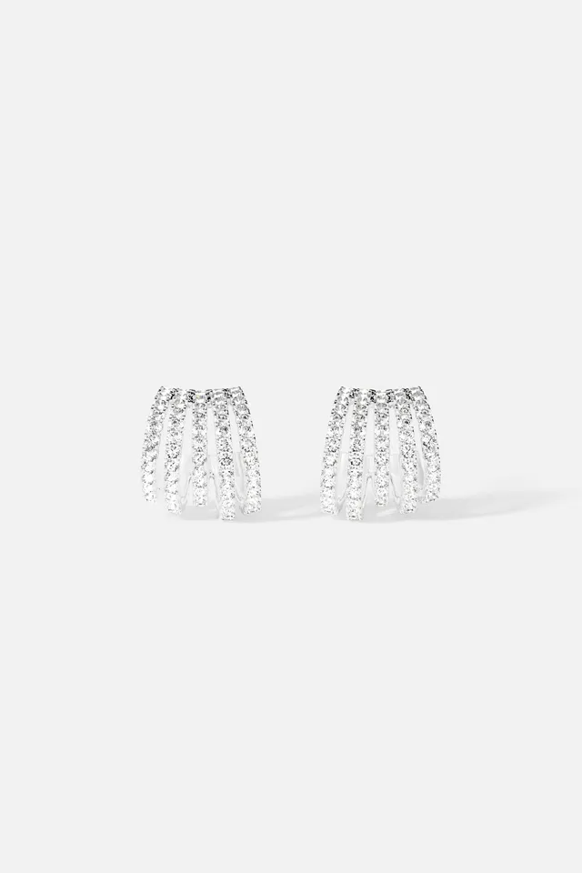 APM Monaco Croisette Promesse boucles d'oreilles anneaux blancs zircon