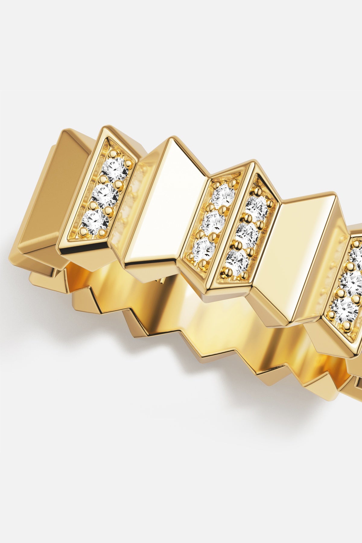 APM Monaco Yacht Club Up and Down Bague dorée 52 zircon