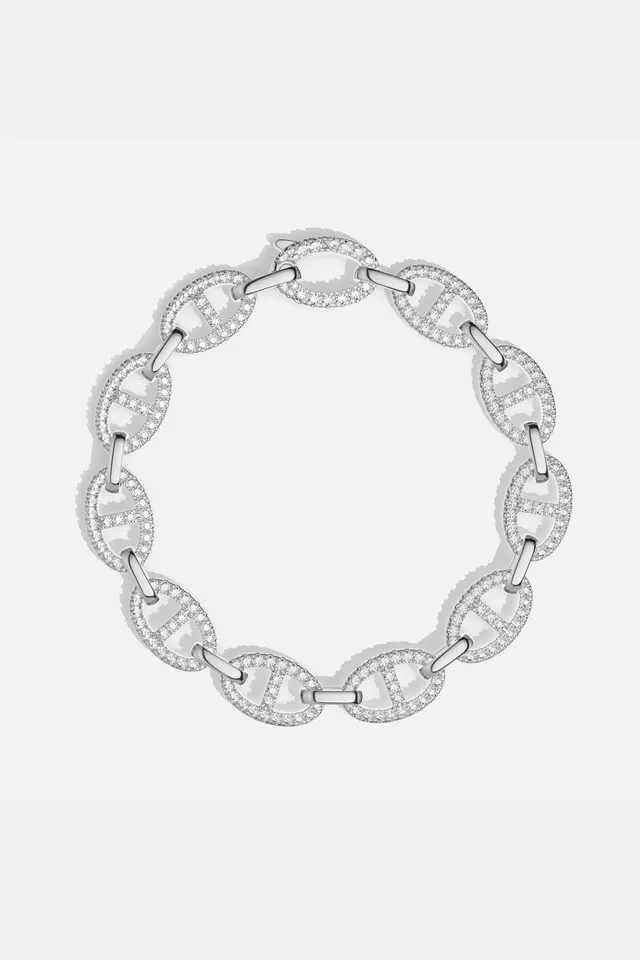 APM Monaco Yacht Club Marine bracelet maille blanc M