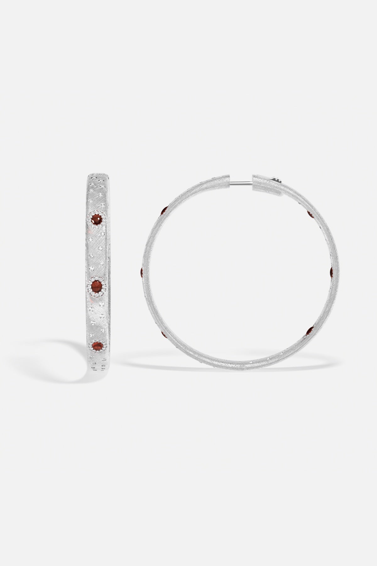 APM Monaco Automne Cabochons créoles bordeaux zircon