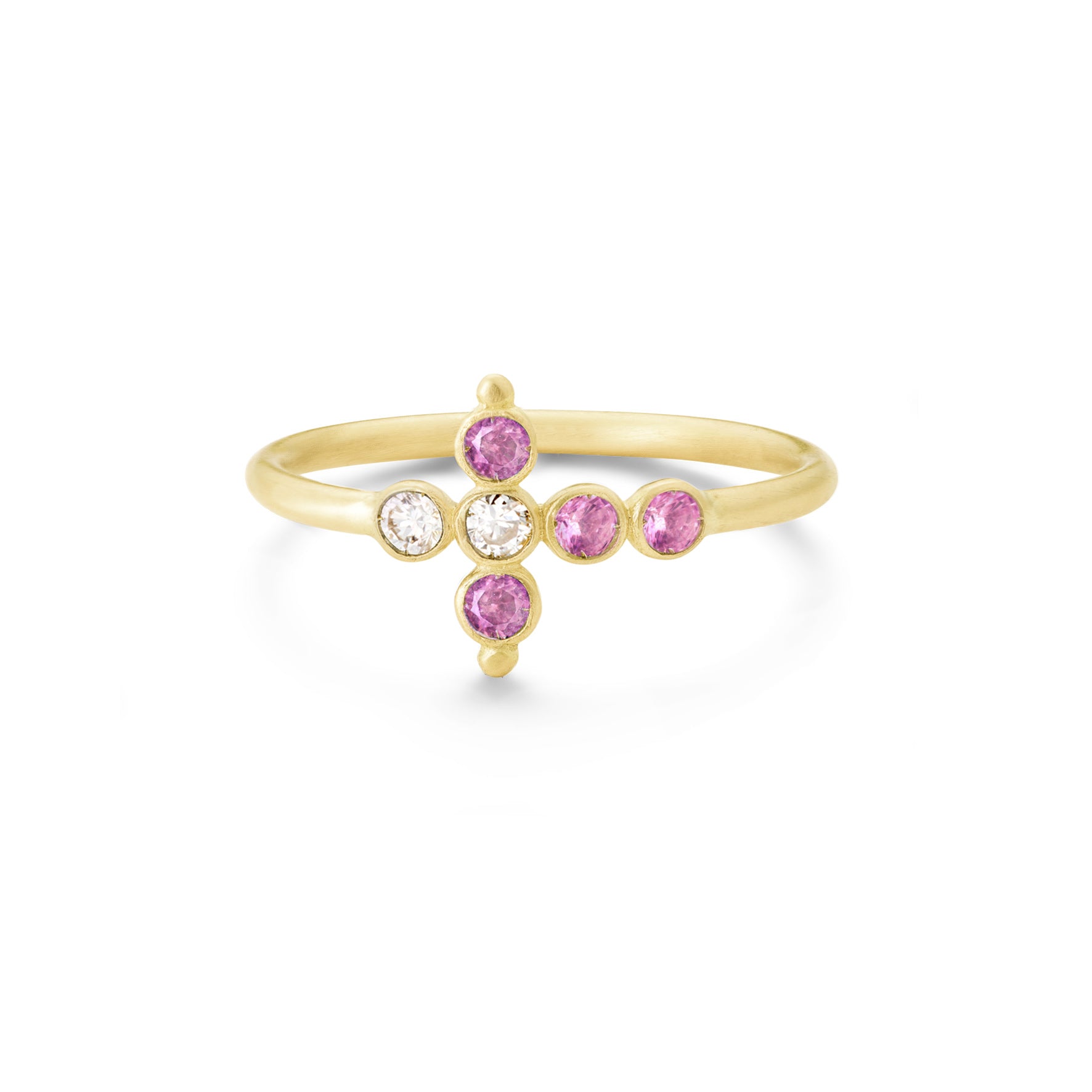 Aimée Aimer Petit AA bague or jaune saphirs diamants t52