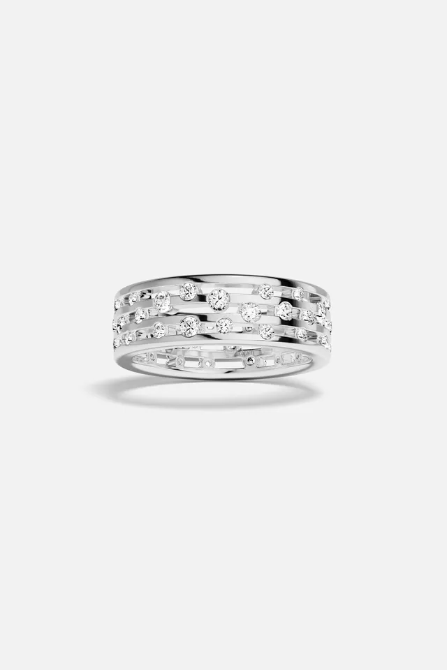 APM Monaco Automne Graphique bague argent blanc 6,5 mm