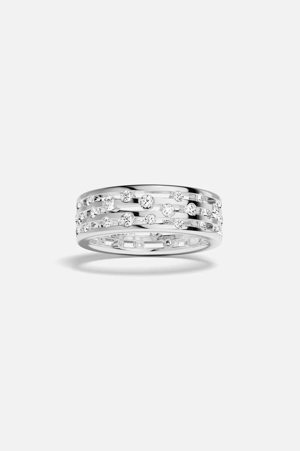 APM Monaco Automne Graphique bague argent blanc 6,5 mm