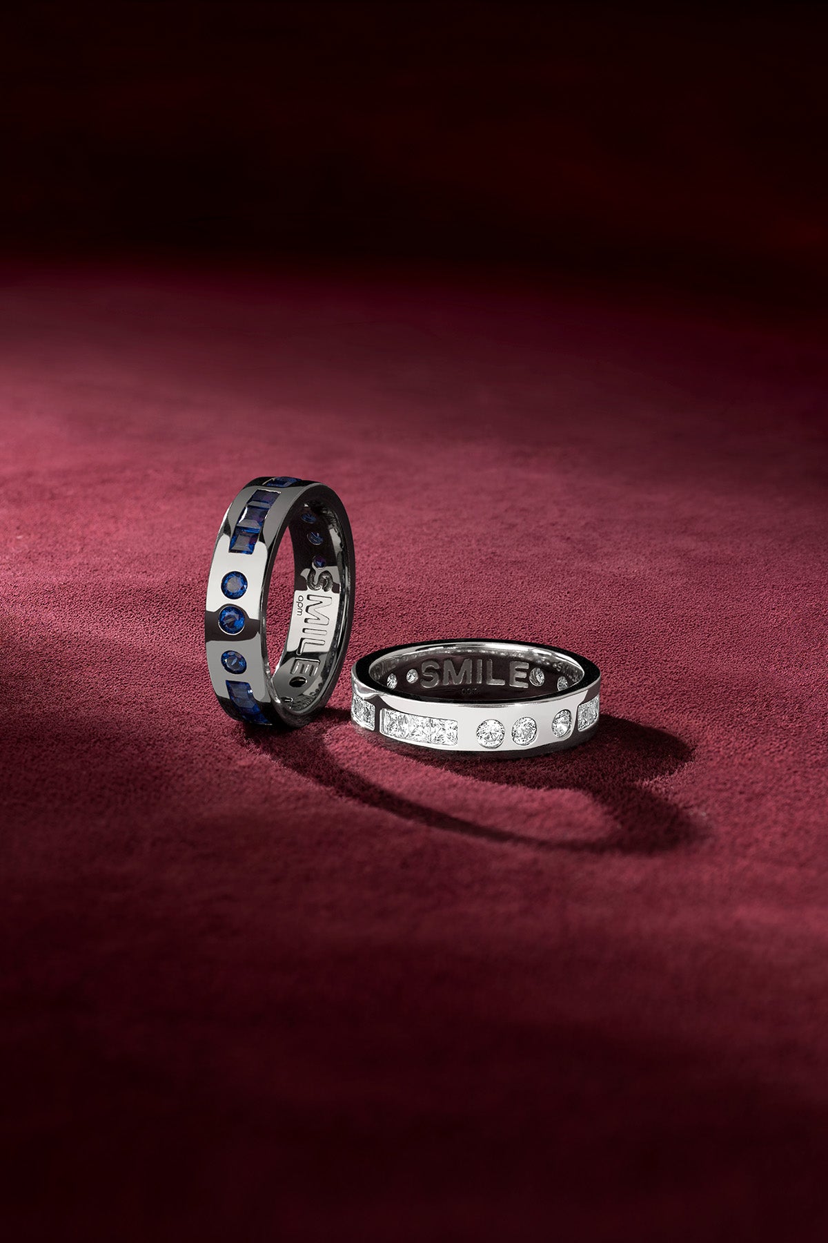 APM Monaco Morse Code SMILE bague grise bleue
