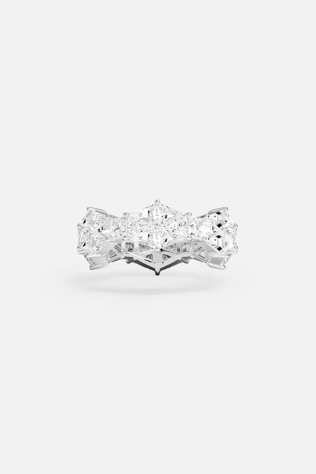 APM Monaco Festival Art Déco bague large blanche zircon taille 52