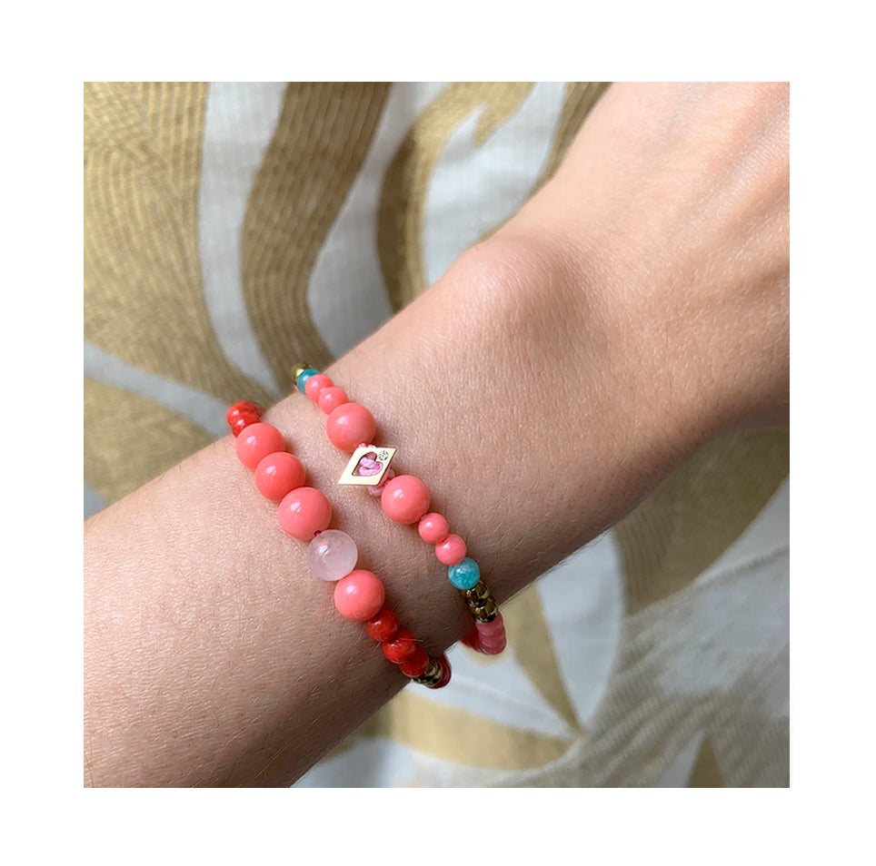 Aimée Aimer Bel Aloha Bracelet Aloha Perlé Or jaune corail