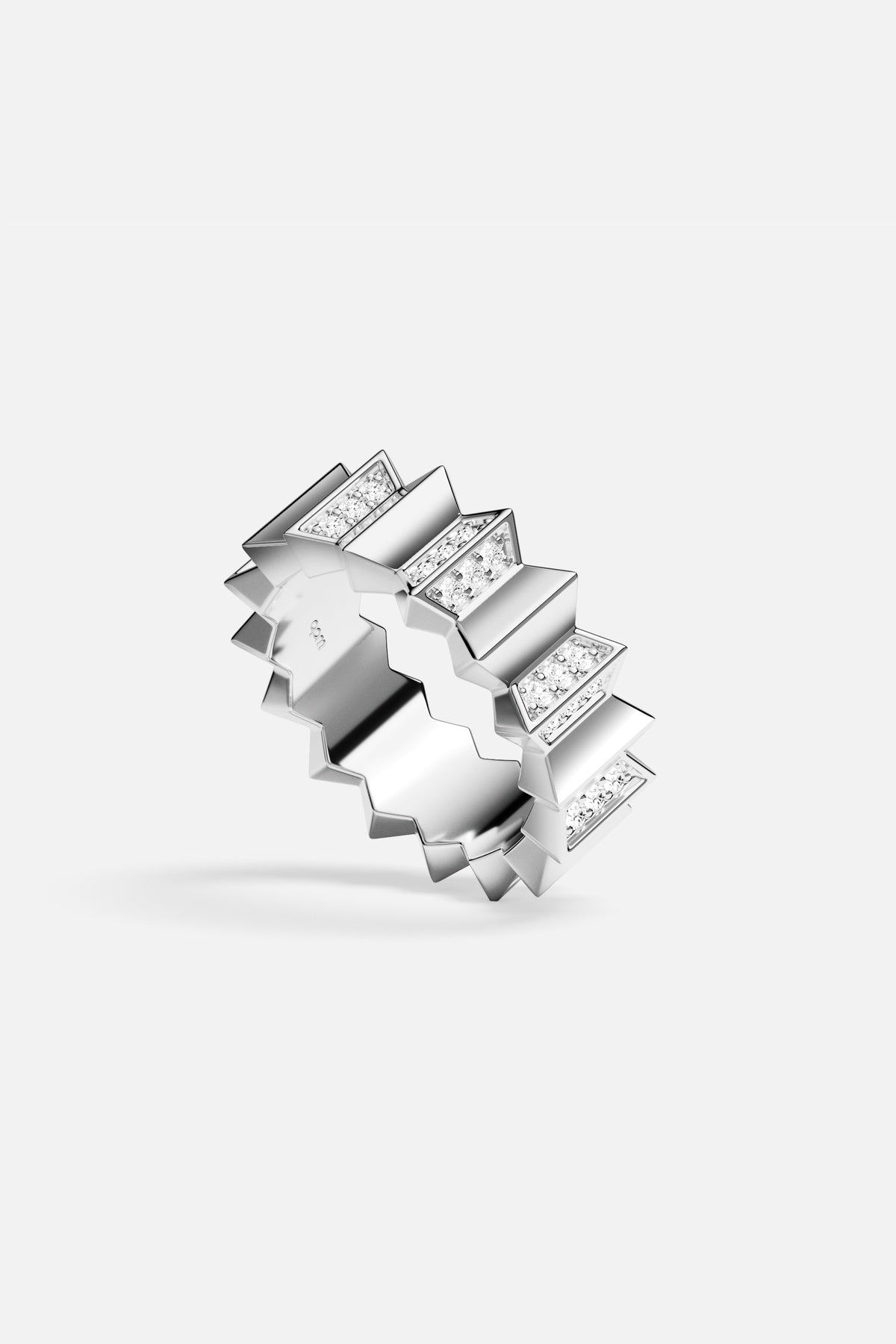 APM Monaco Yacht Club Up and Down bague blanche zircones