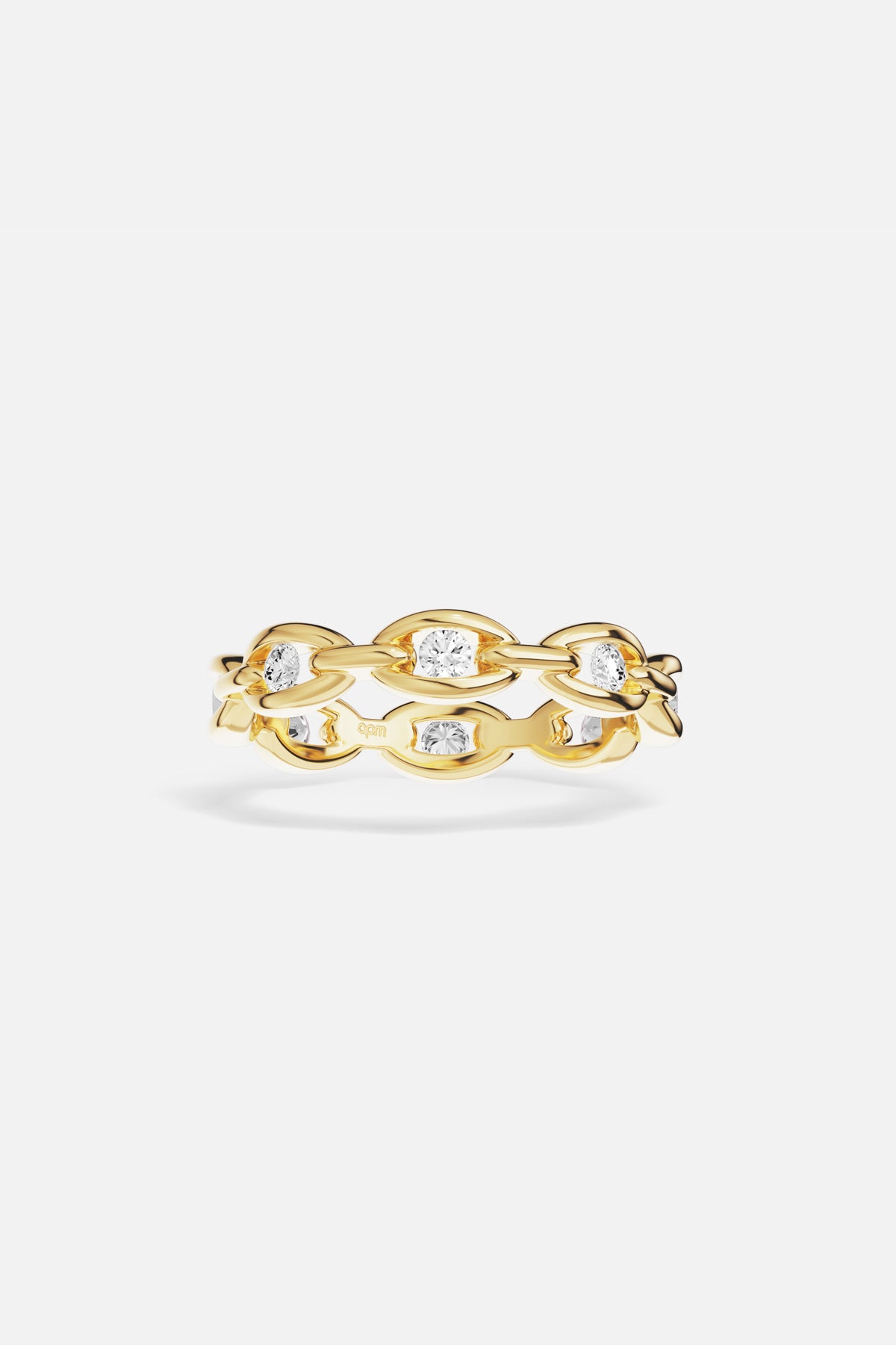 APM Monaco Soleil Enchaîné bague plaqué or jaune zircons