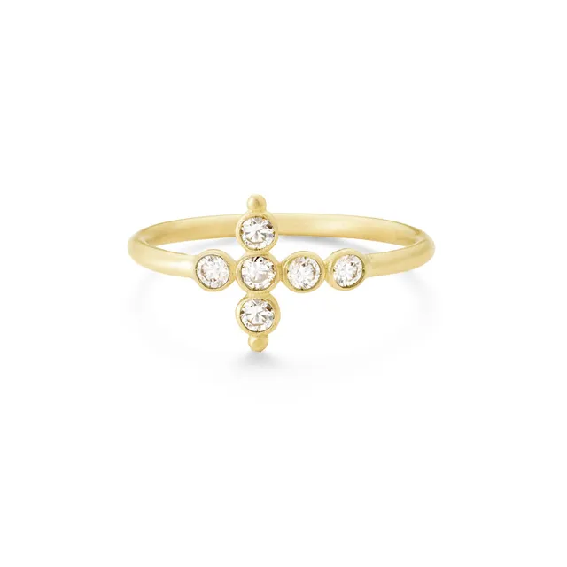 Aimée Aimer Petit AA Promessa bague or jaune diamants taille 53