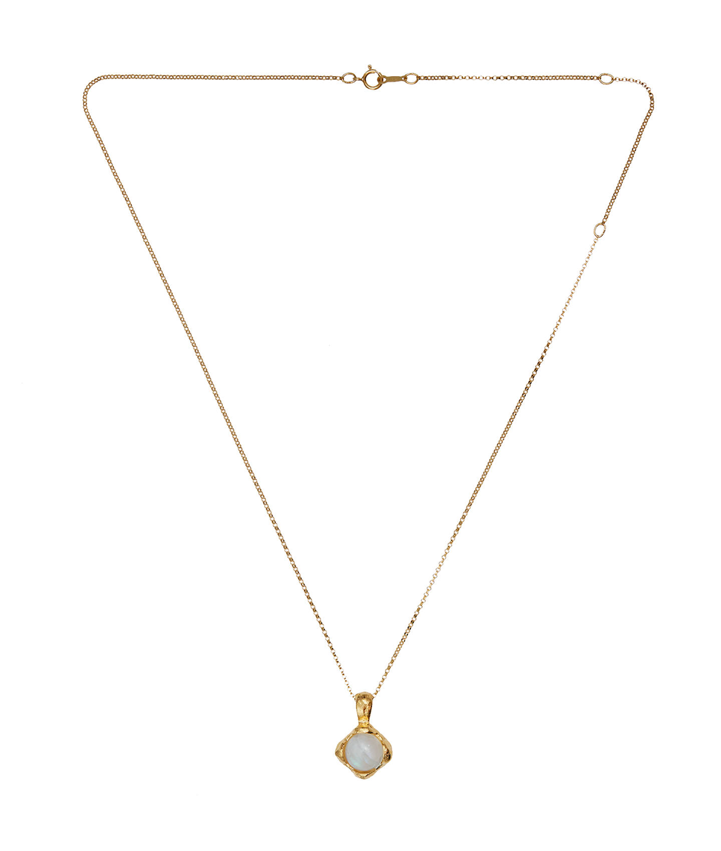 Alighieri Lunar Fragment collier pierre de lune plaqué or