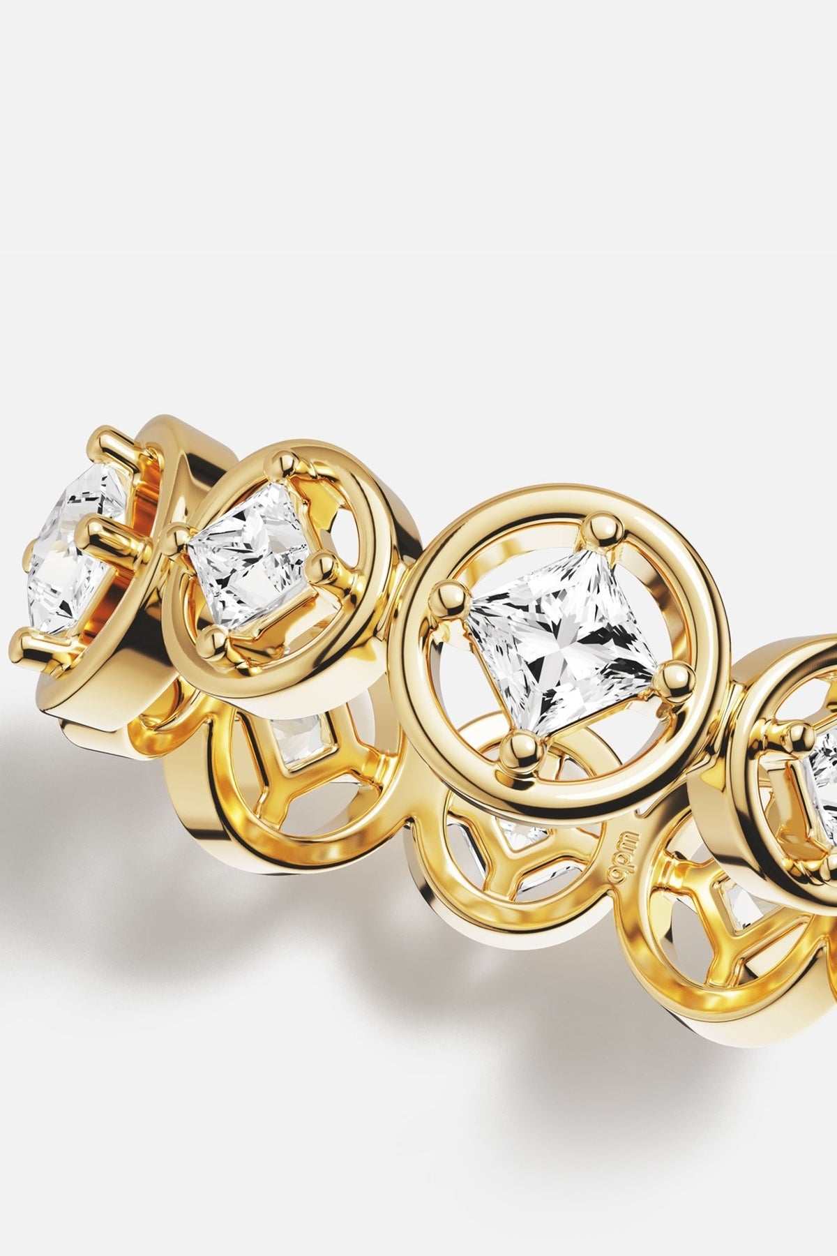 APM Monaco Soleil Les Bulles d'Eau bague dorée 52 zircons