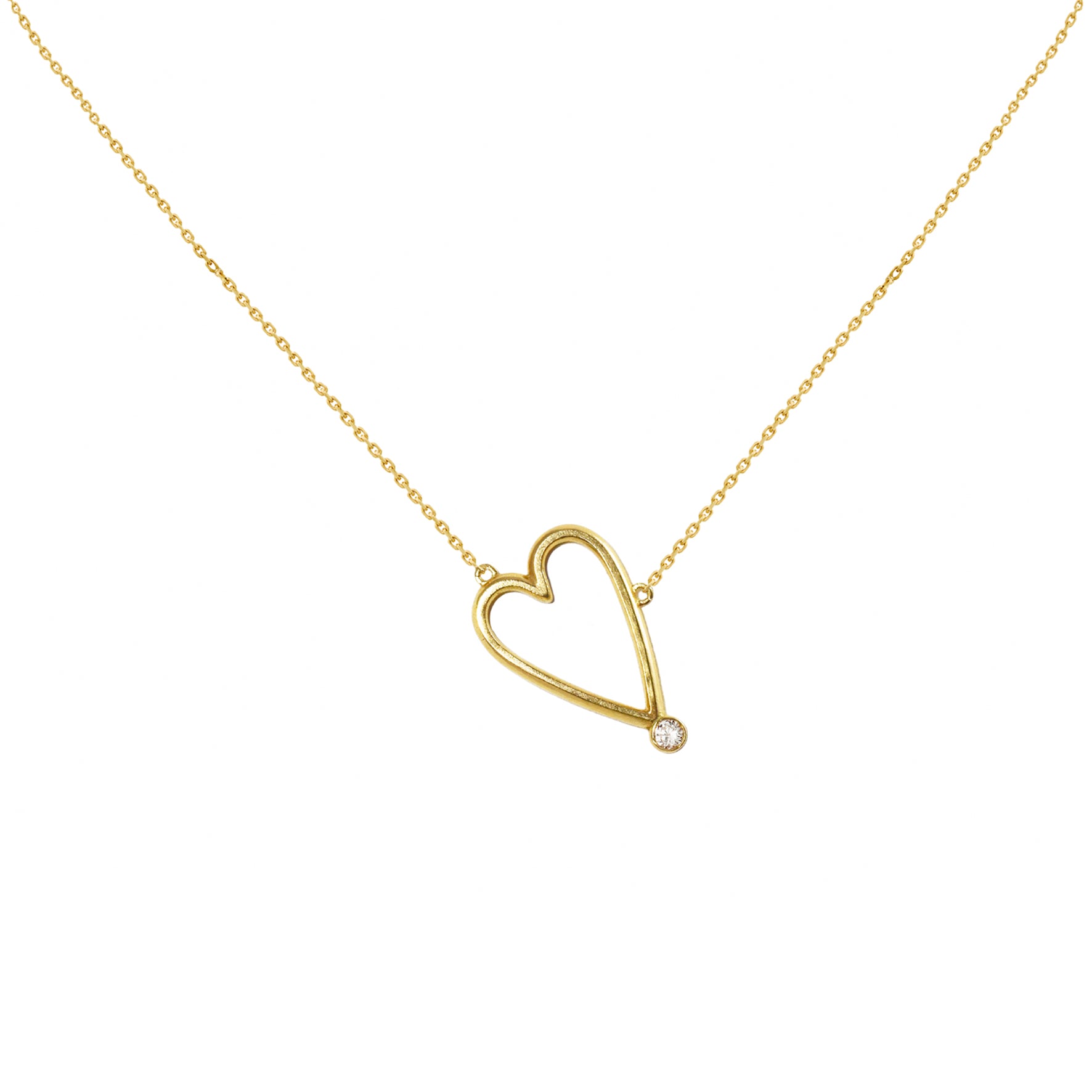 Aimée Aimer Crush collier coeur or jaune diamant