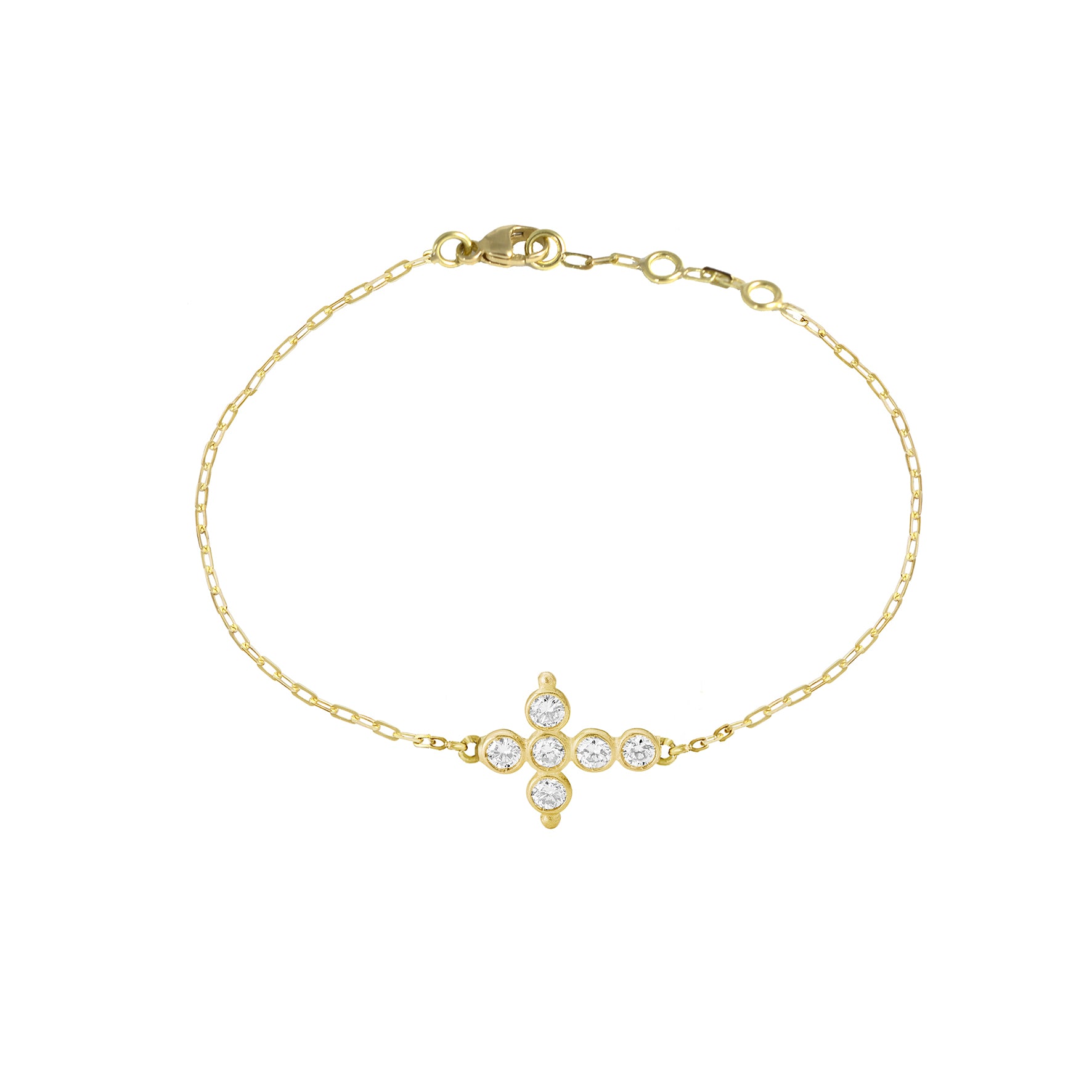 Aimée Aimer Petit AA Promessa bracelet or jaune diamants 17 cm
