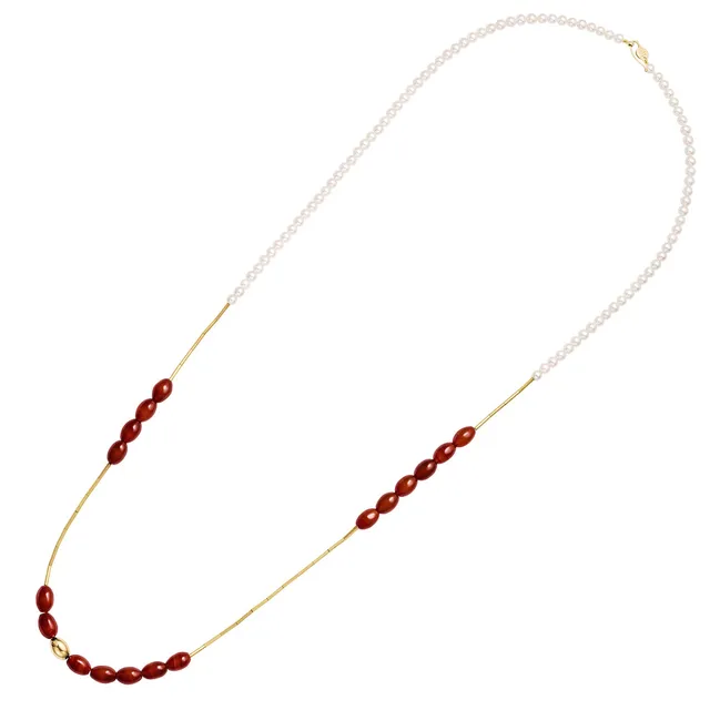 Aimée Aimer Tiare sautoir or jaune perles 80 cm