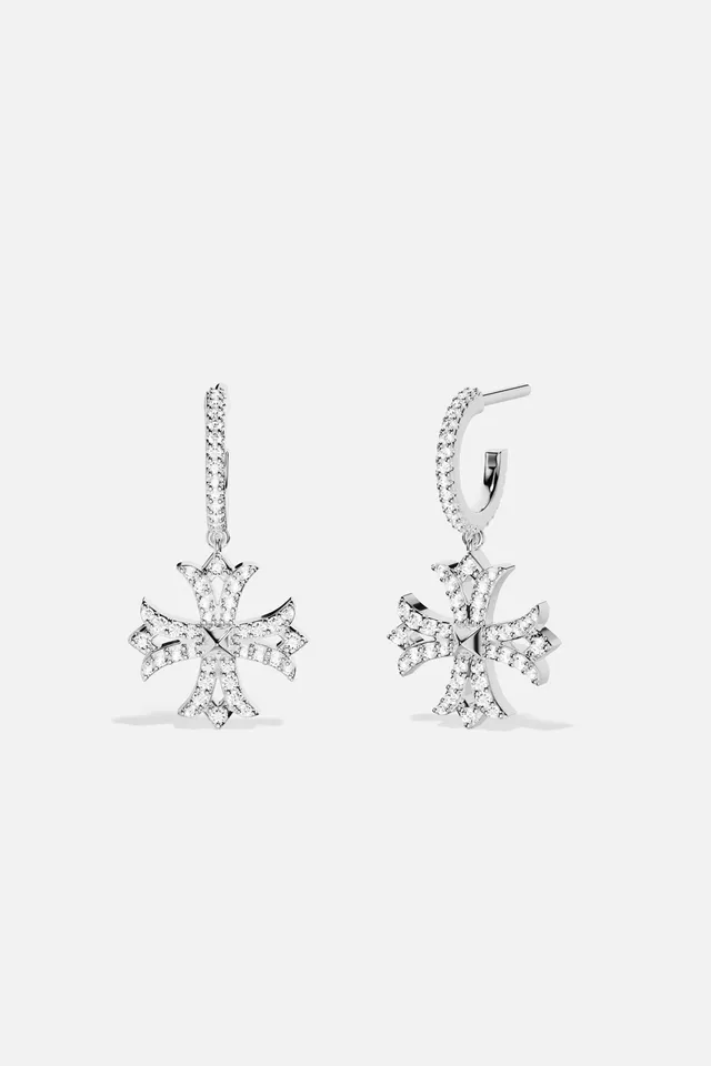 APM Monaco Yacht Club Rock boucles d'oreilles croix blanches