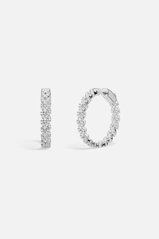 APM Monaco Automne Couture créoles hoops argentées