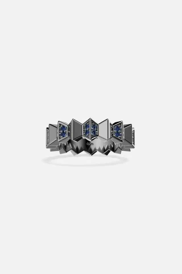 APM Monaco Yacht Club Up and Down Bague Bleue Taille 52