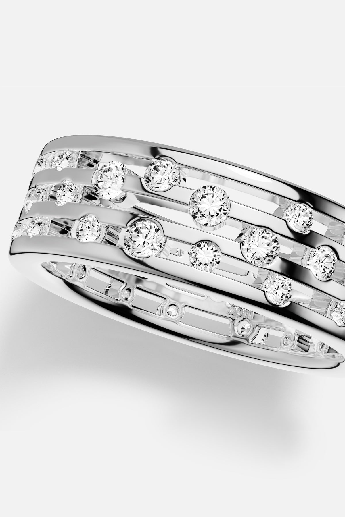 APM Monaco Automne Graphique bague argent blanc 6,5 mm