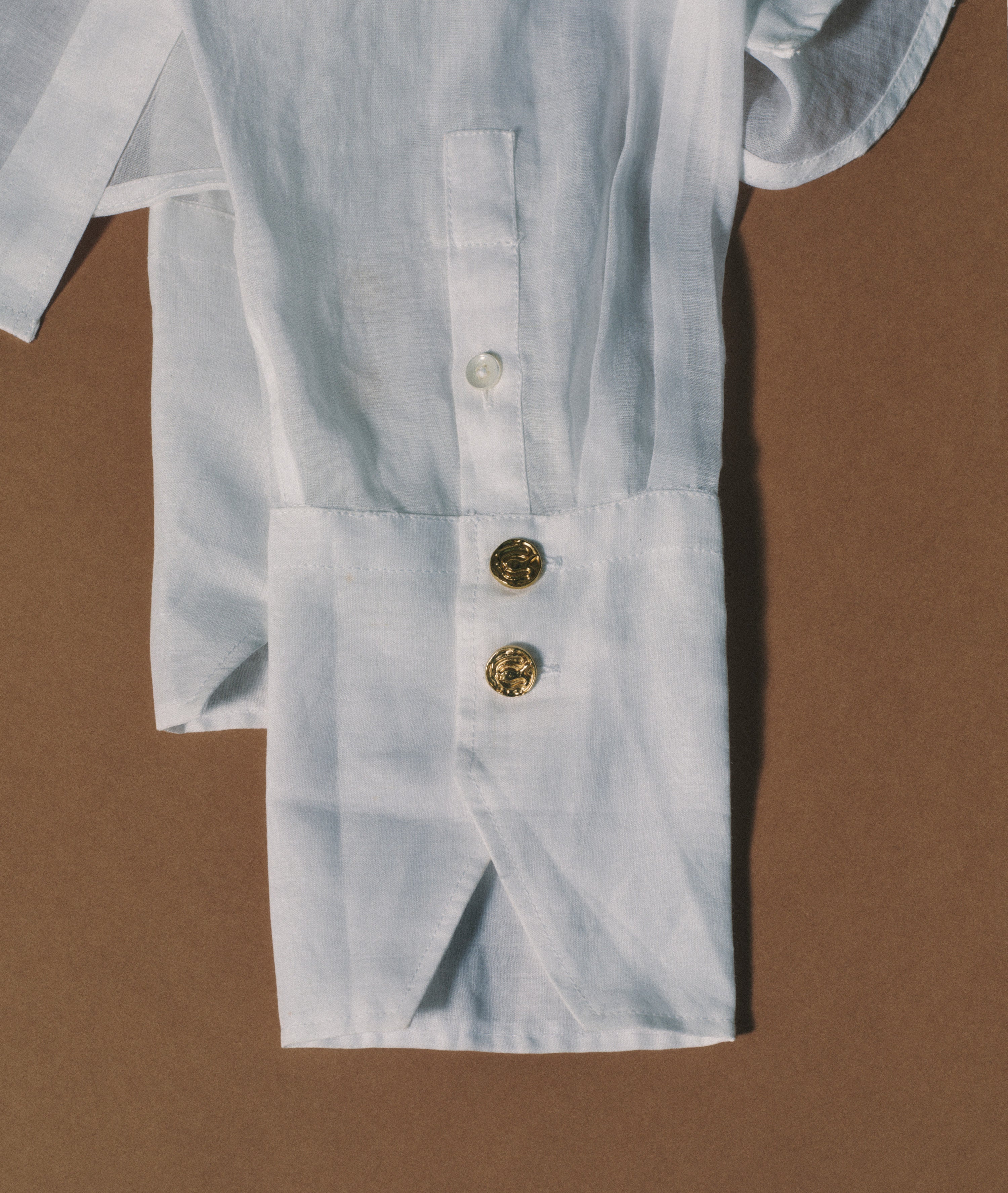 Alighieri Gone Fishing chemise lin boutons dorés