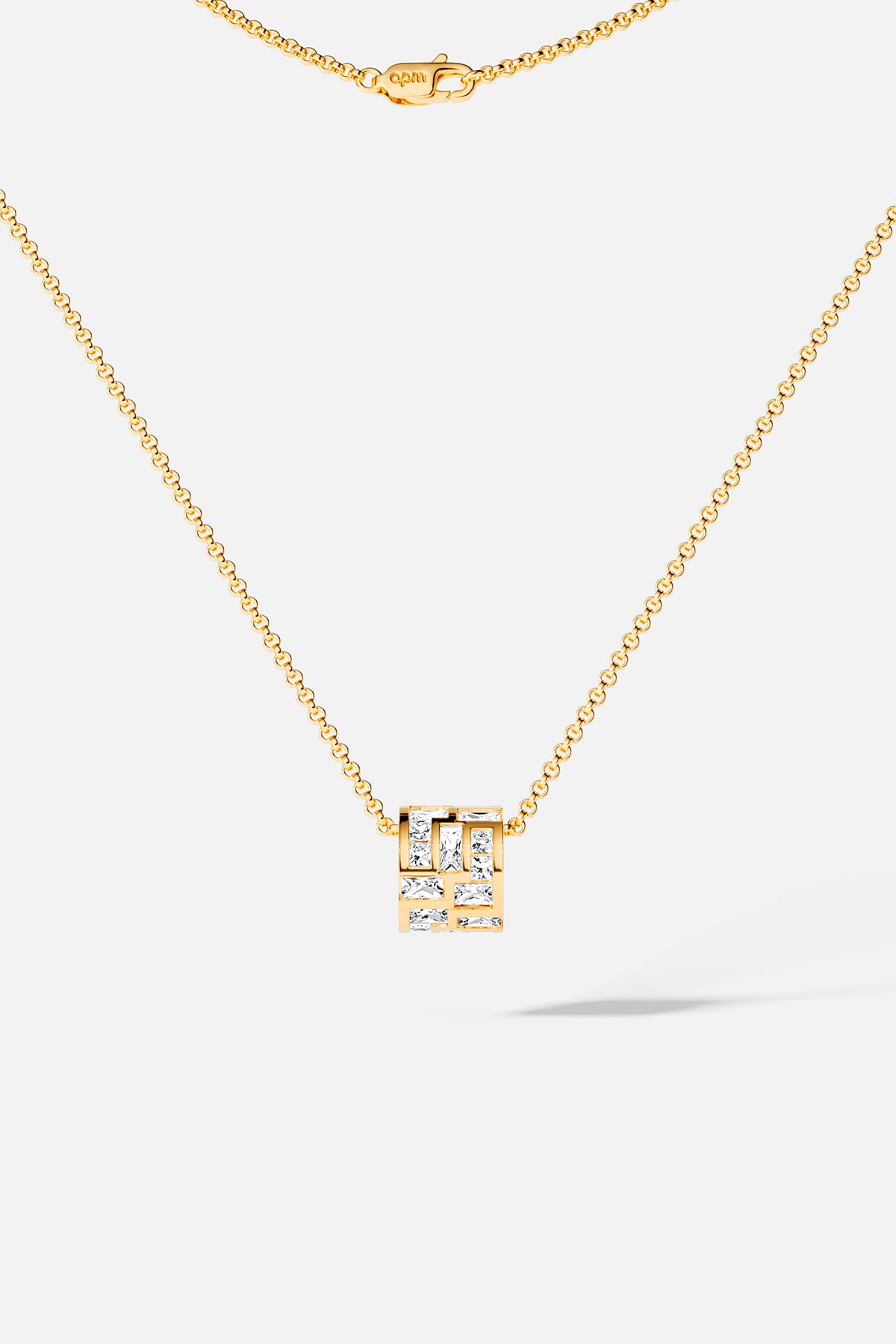 APM Monaco Festival Ice Collier Or Ajustable Zircons Baguette