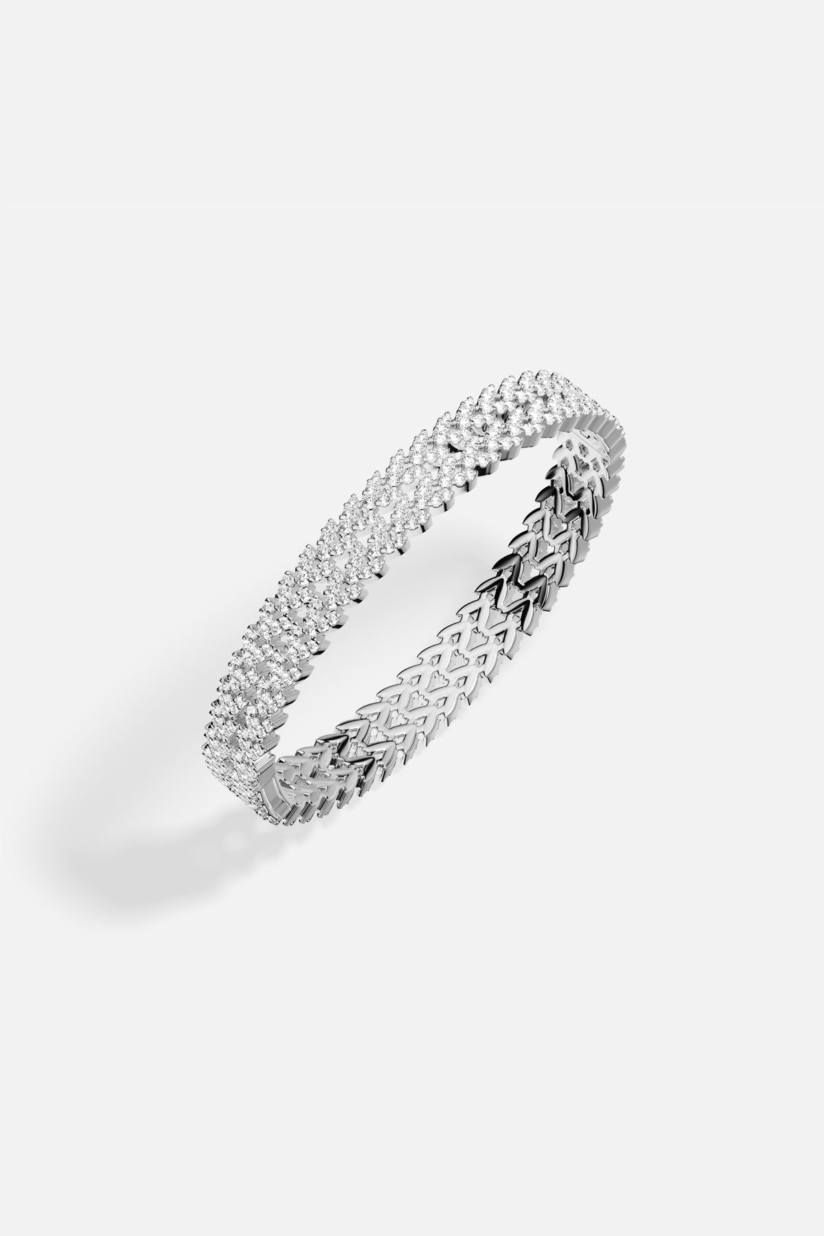 APM Monaco Automne Couture bracelet double jonc blanc M zircon