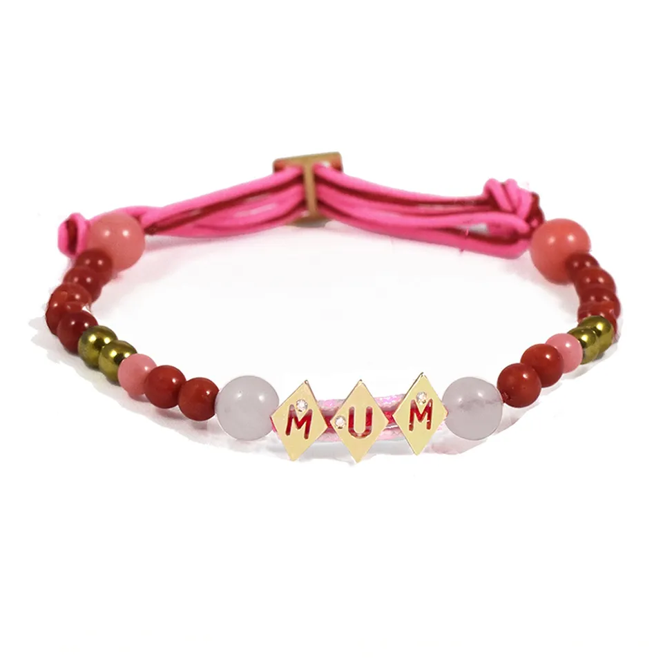 Aimée Aimer Aloha bracelet 3 lettres or jaune diamant turquoise