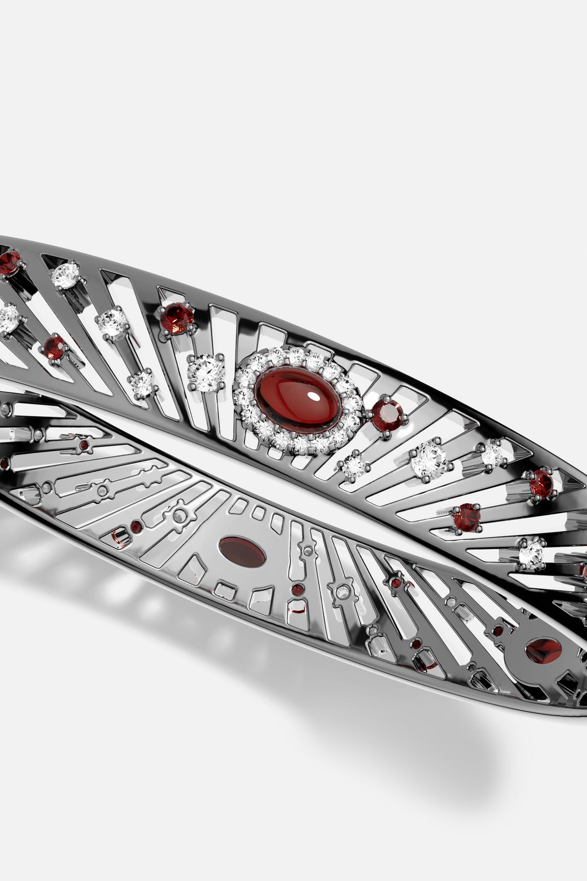 APM Monaco Automne Éventails Bracelet Jonc Gris M 16,5 cm