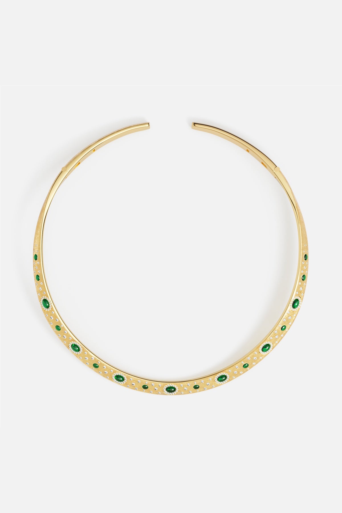 APM Monaco Automne Les Cabochons collier choker doré vert