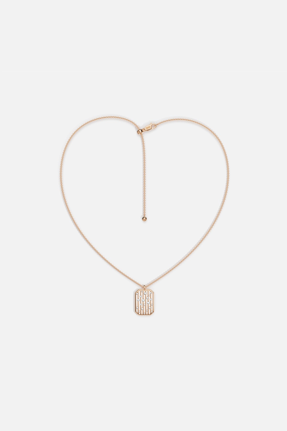 APM Monaco Automne Graphique collier plaque or rose zircon