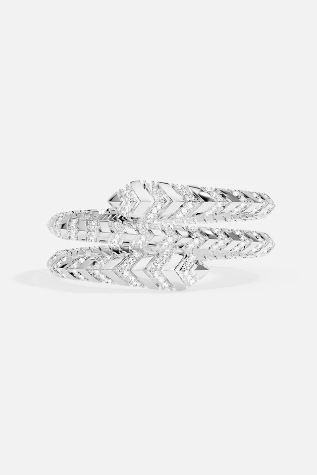 APM Monaco Festival Kâa jonc double argent blanc taille M
