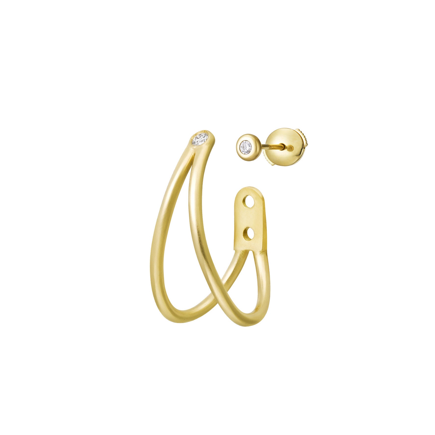 Aimée Aimer Boucles bague Liane or jaune diamant unité 0,10 ct
