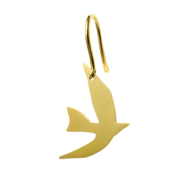 Aimée Aimer Envol boucle d'oreille or jaune oiseau dormeuse