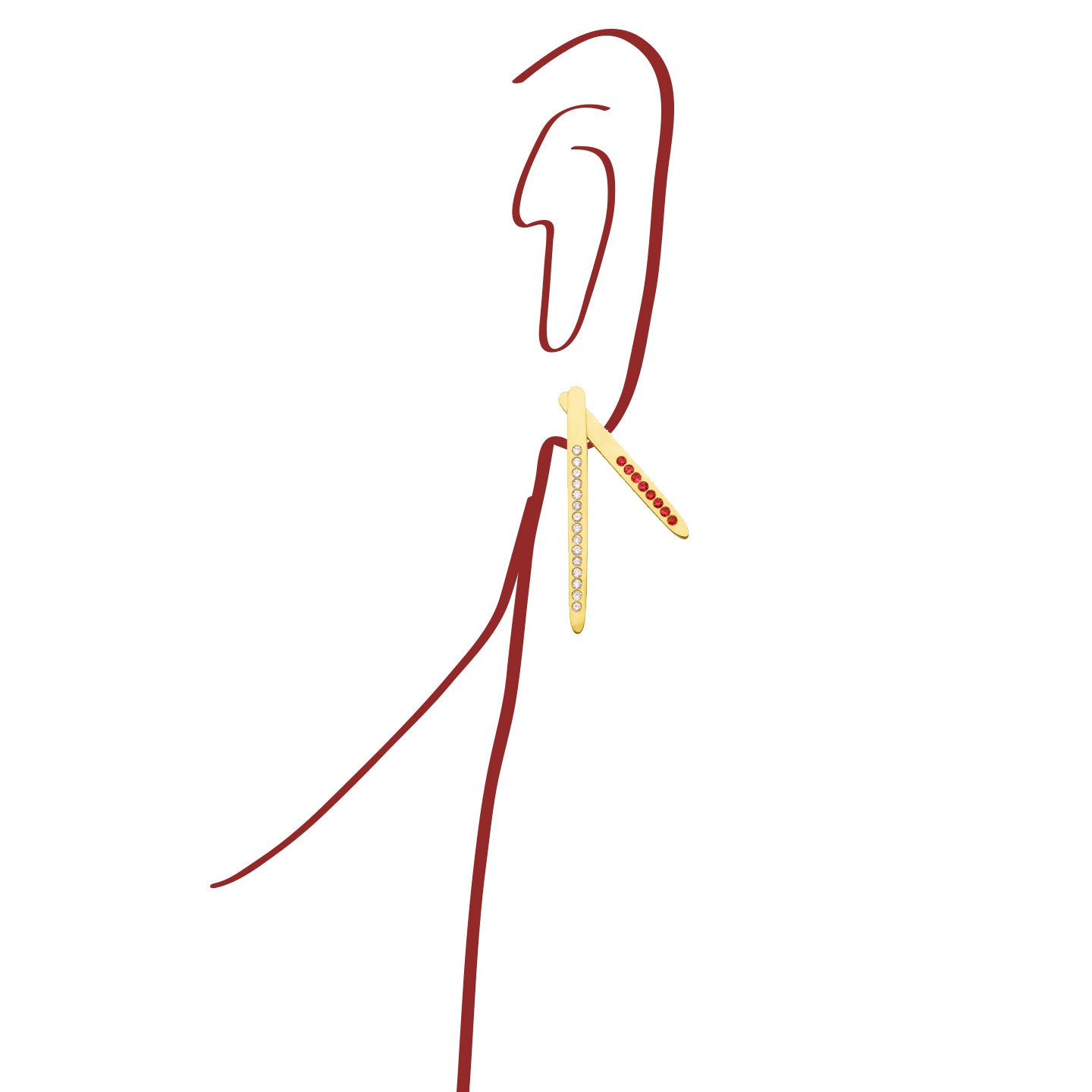 Aimée Aimer Sunrise boucle d'oreille or jaune rubis unité