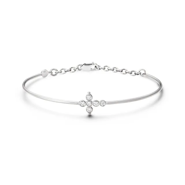 Aimée Aimer Petit AA jonc or blanc diamants medium